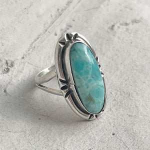 Indie Handcrafted 980 Silver Turquoise Ring