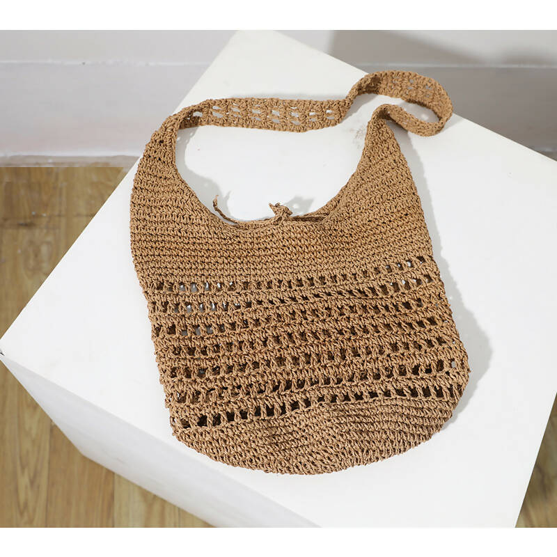 Crochet Straw Shoulder Bag #23