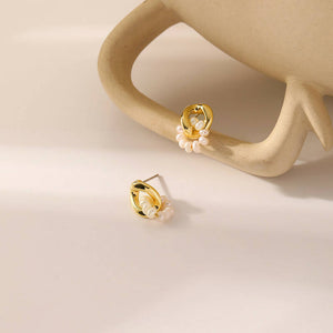 Gold-plated Earrings with Natural Freshwater Mini Nugget Pearls #3