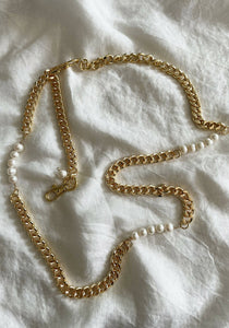 Gabrielle 18k Gold Plated & Pearl Chain Belt