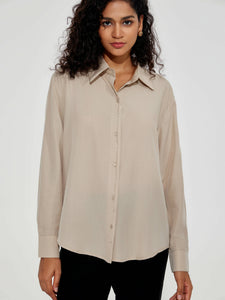 Designed Placket Shirt Oyster Pearl