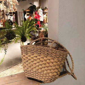 Small Straw Basket Bag with Long Strap #11