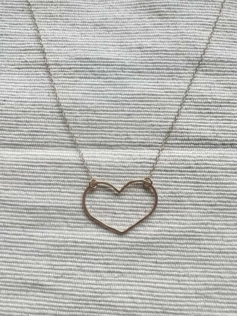 Open Heart Necklace in Gold Filled