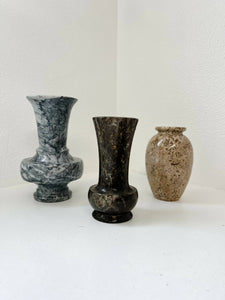 70s Grey Marble Vase, Vintage