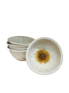 Studio Pottery Bowls set, Crème Brûlée interior finish