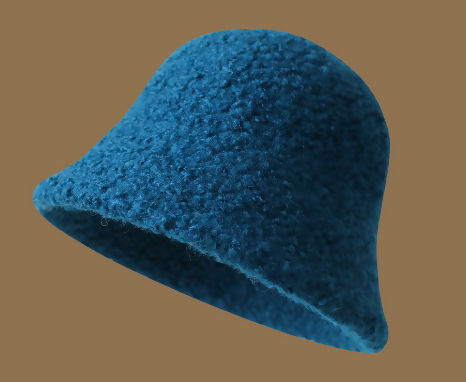 BOUCLÉ-KNIT ALPACA-BLEND BUCKET HAT (Blue)
