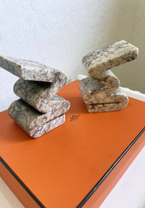 Modern Art Deco Marble Bookends