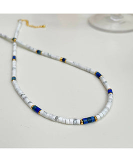 Awareness Beaded Gemstone Necklace #14