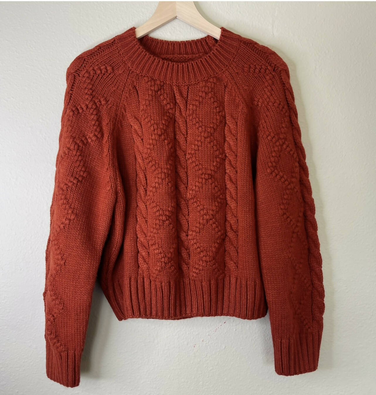 Classic Cable Knit Sweater (Maroon)