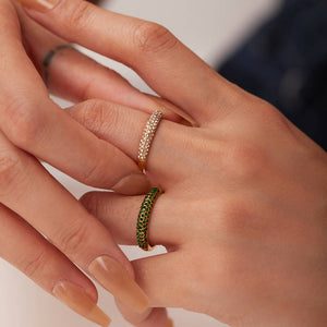 Adjustable gold-plated ring with zircon for a stylish design #13