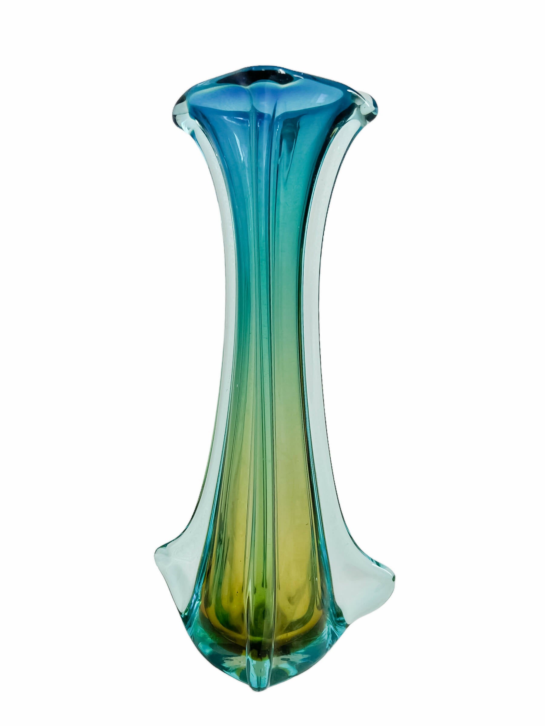 Murano Italian Handblown Tricolor Vase