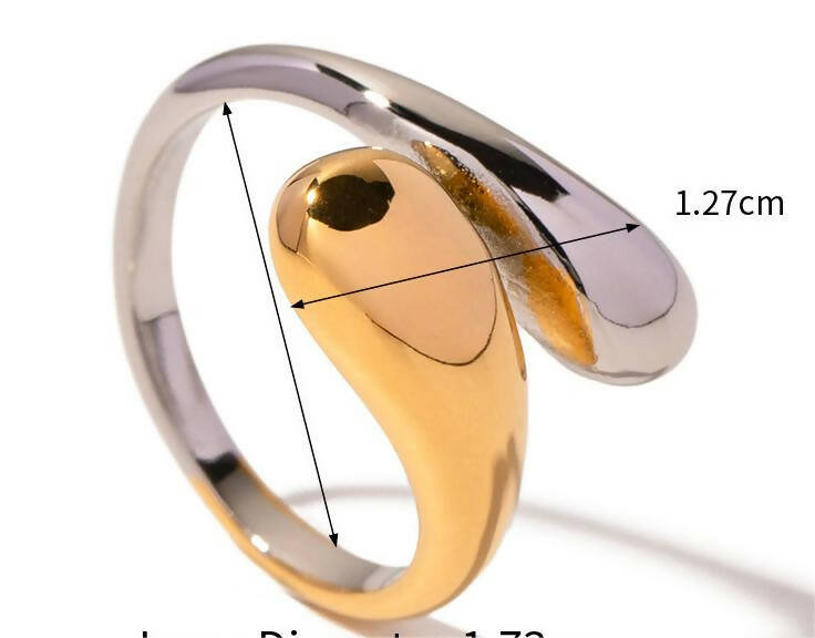 Gold-plated stainless steel adjustable ring #2