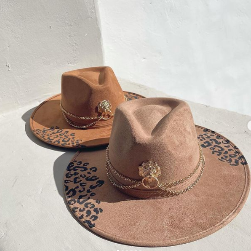 Handpainted Leo Suede Rancher Hat