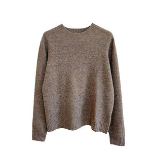 Seamless Knit 100% Merino Wool Mock Turtleneck Sweater (coffee)