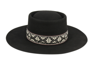The Morreton Black Wool Diamond Hat