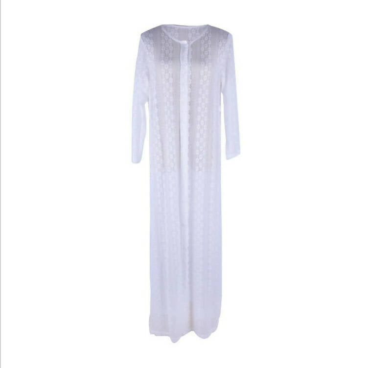 Semi Sheer Lace Maxi Cover Up Dress #9