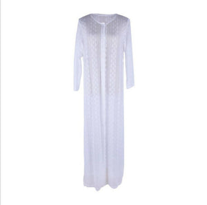Semi Sheer Lace Maxi Cover Up Dress #9