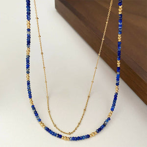 Self-Expression Beaded Double-layer Gemstone Necklace #9