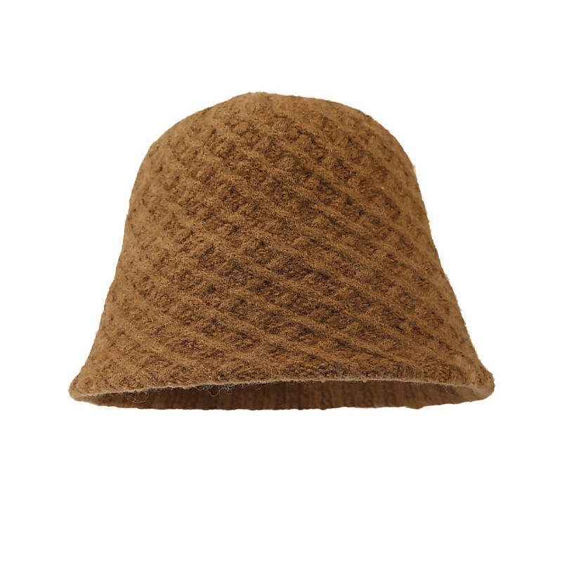 Merino Wool Blend Cable Bucket Hat(Neutral)