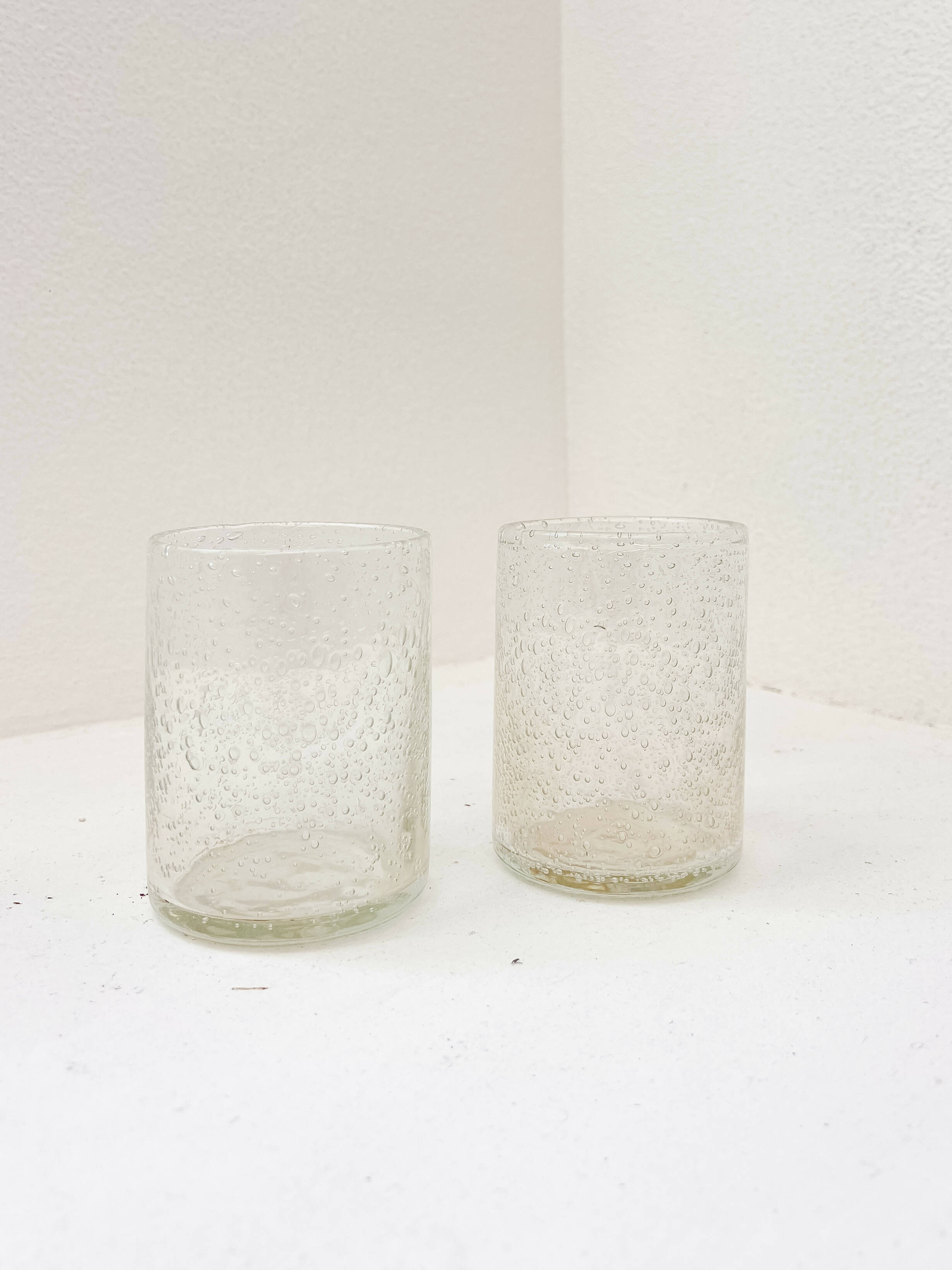 Handblown Bubble Glass, Set of 2
