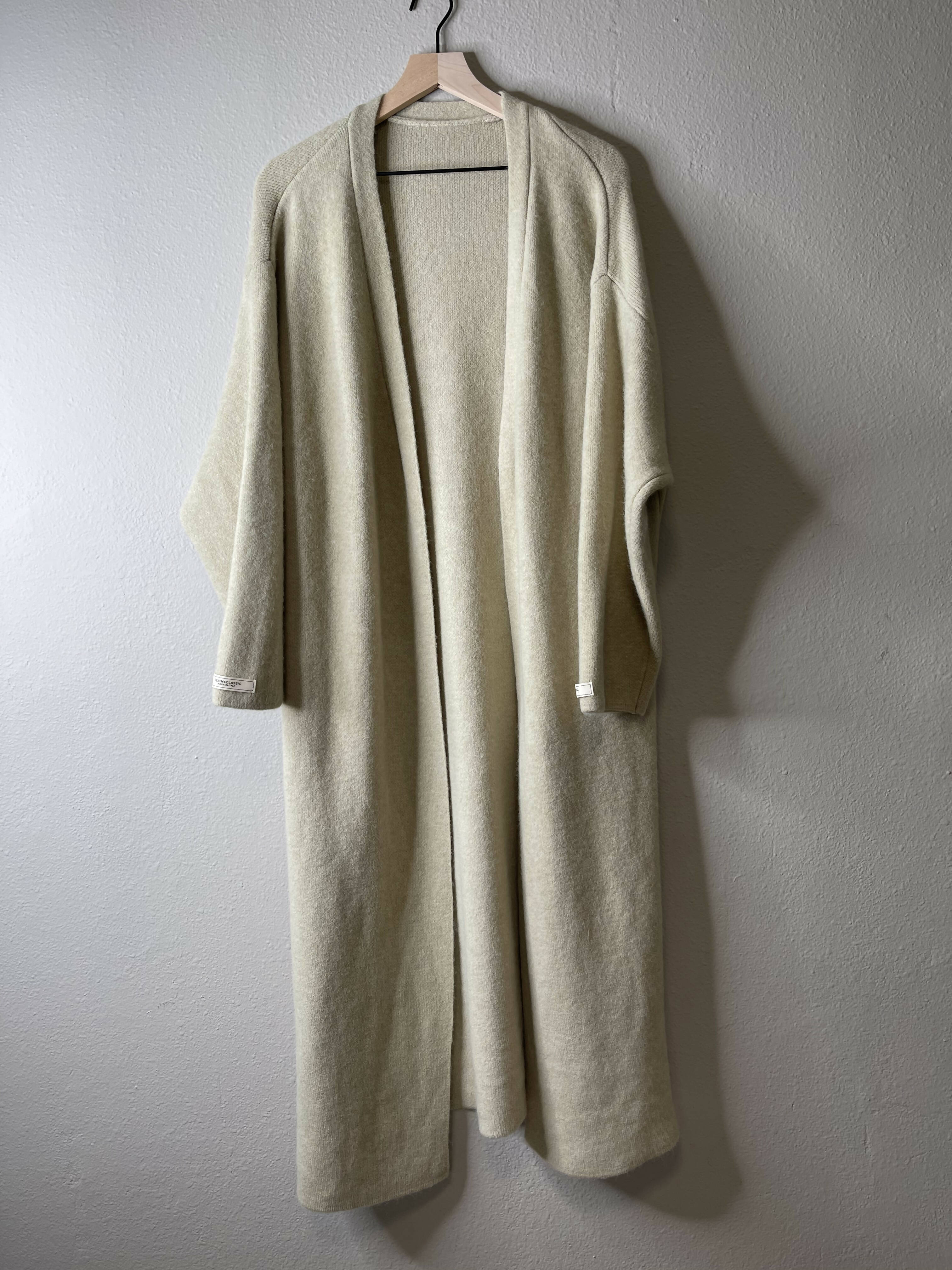 Italian Knit Coat Oversized (Beige)