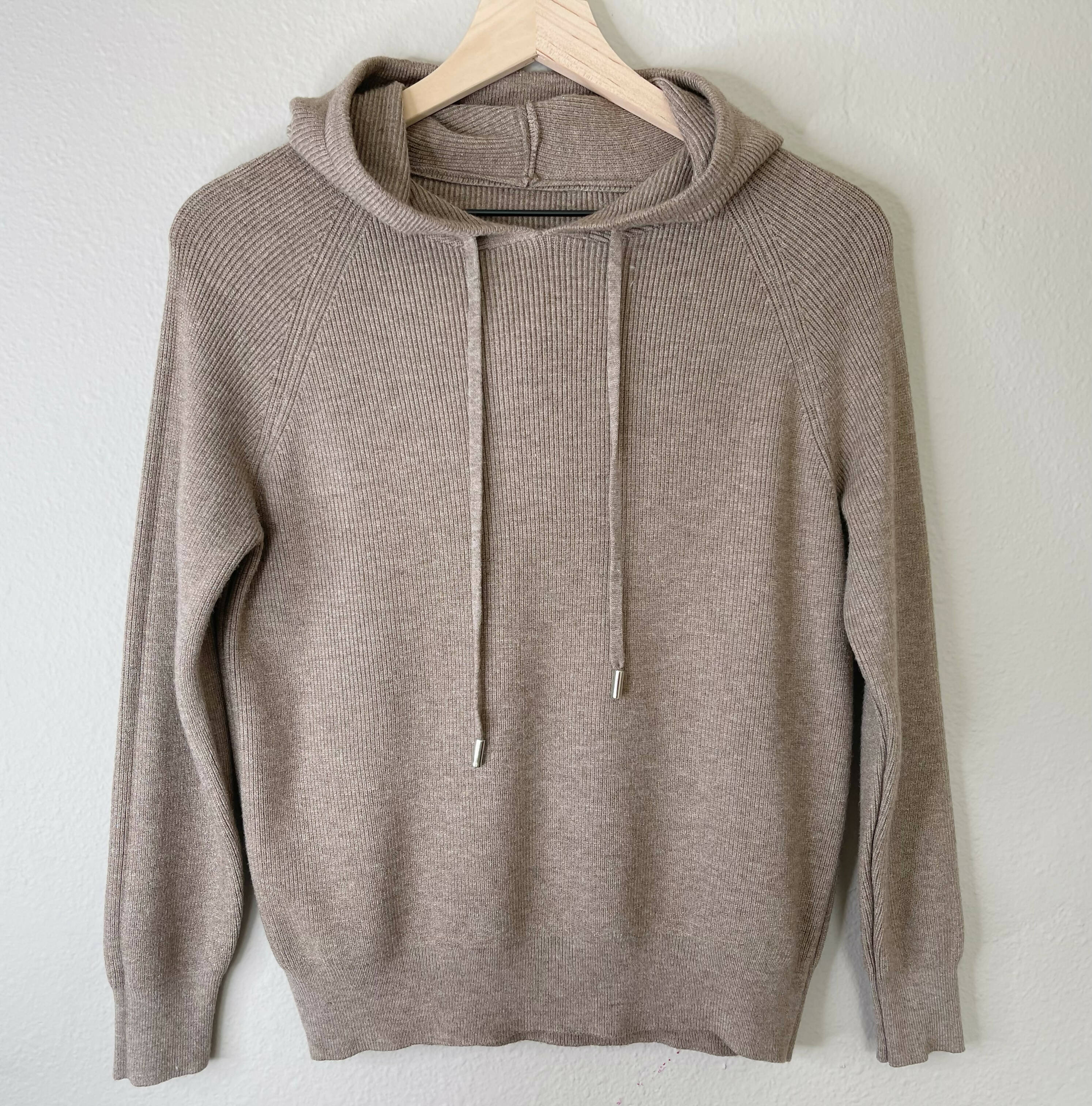 Knitted Sweater Hoodie (Natural Camel)