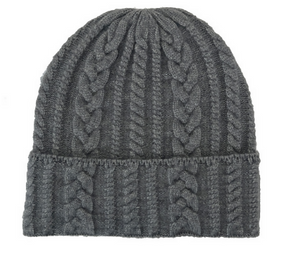 Cable Knit Wool Beanie (Grey)